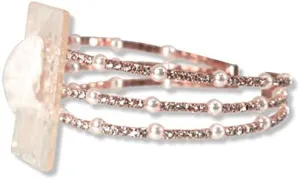 Floral Corsage Bracelet in Rose Gold, Crystal & Pearl Windsor Collection