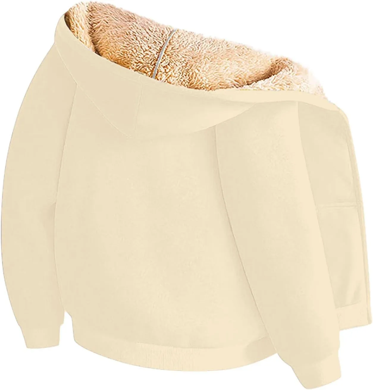 Gumipy Zip Up Hoodie Women Fleece Oversized Hoodie Sweatshirt Plus Size Sherpa Lined Hoodies Jacket Winter Coats with Pockets