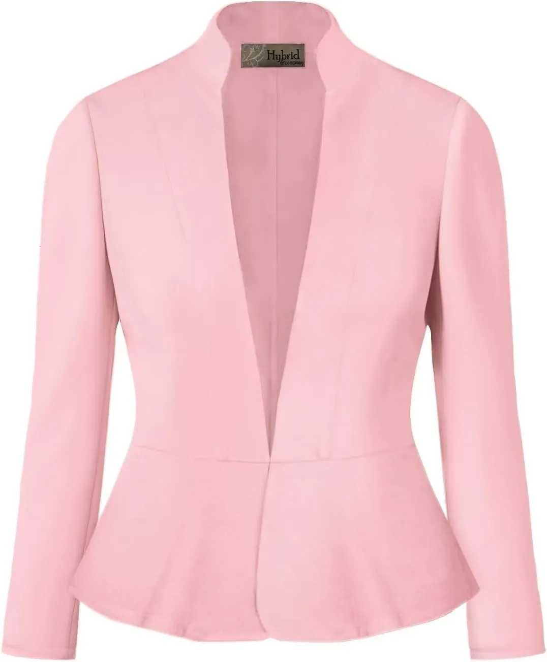 Hybrid & Company Women's Casual Work Office Elegant Open Front Premium Nylon Blazer Jacket