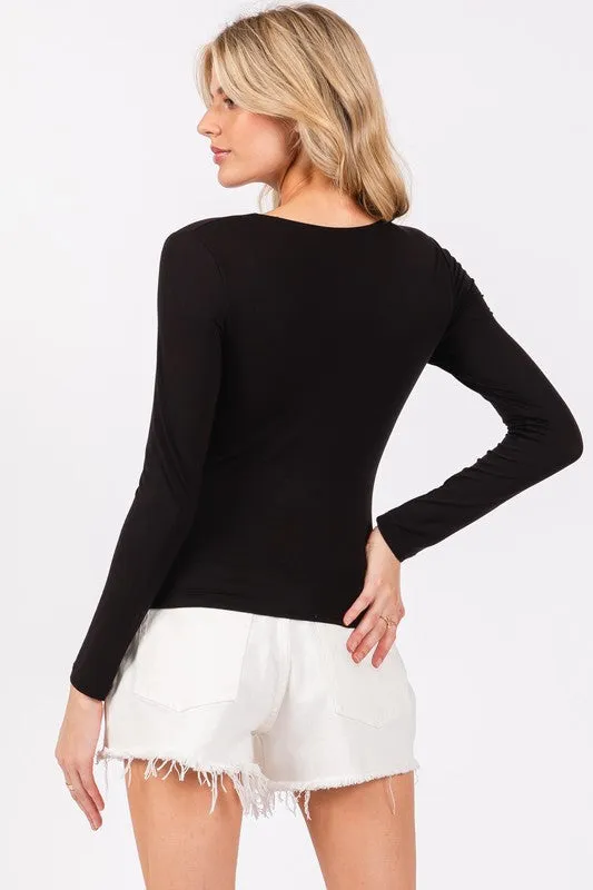 Ivory V Neck Double Layered Top