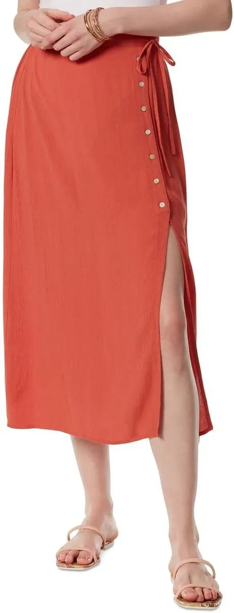 Jessica Simpson Women's Irina Side Tie Button Slit Skirt