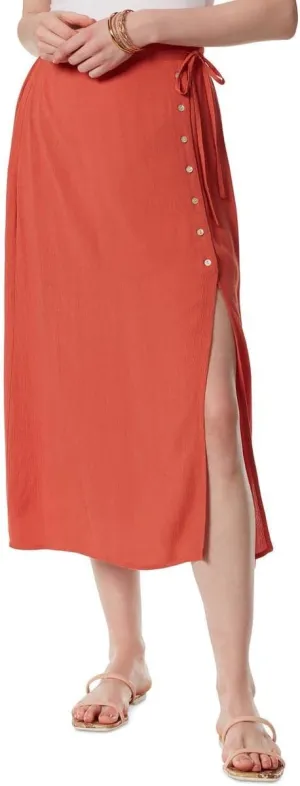 Jessica Simpson Women's Irina Side Tie Button Slit Skirt