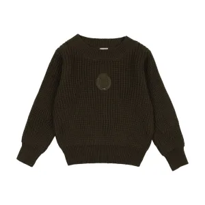 Lil Legs Analogie Olive Chunky Crest Knit Sweater