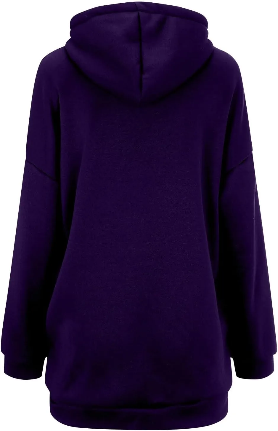 Long Hoodies for Women Zip Up Plus Size Loose Fit Fleece Jacket Long Sleeve Drawstring Sweatshirts with Pockets