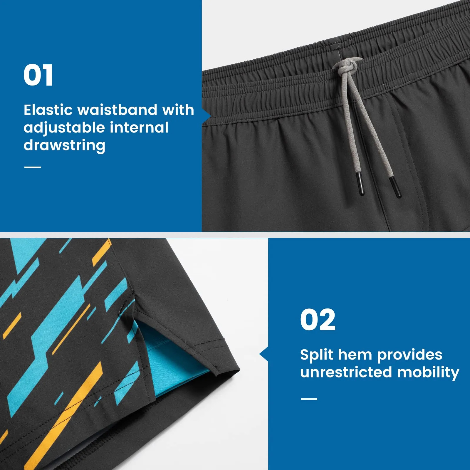 maamgic Gym Shorts for Men 7 inch Inseam with Liner Stretch 2 in 1 Workout Shorts Men Quick Dry Athletic Running Shorts X-Small Gray