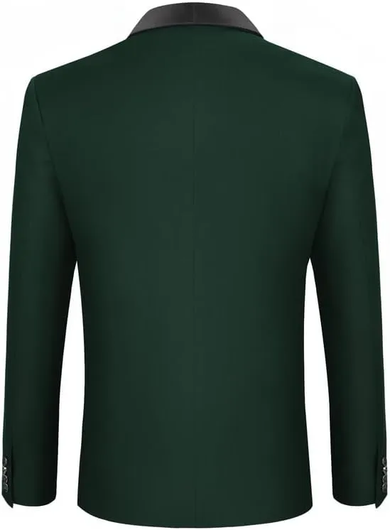 MAGE MALE Men's Tuxedo Jacket Slim Fit One Button Solid Blazer Jacket for Dinner,Prom,Party
