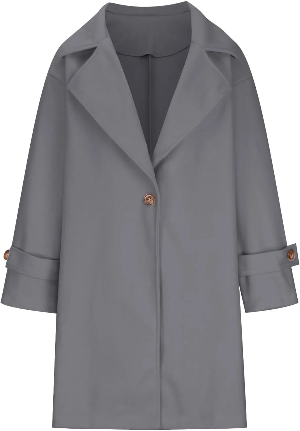 maisdgop Long Winter Coats for Women Long Sleeve Open Front Trench Coat Winter Straight Cardigan Jackets Button Outerwear