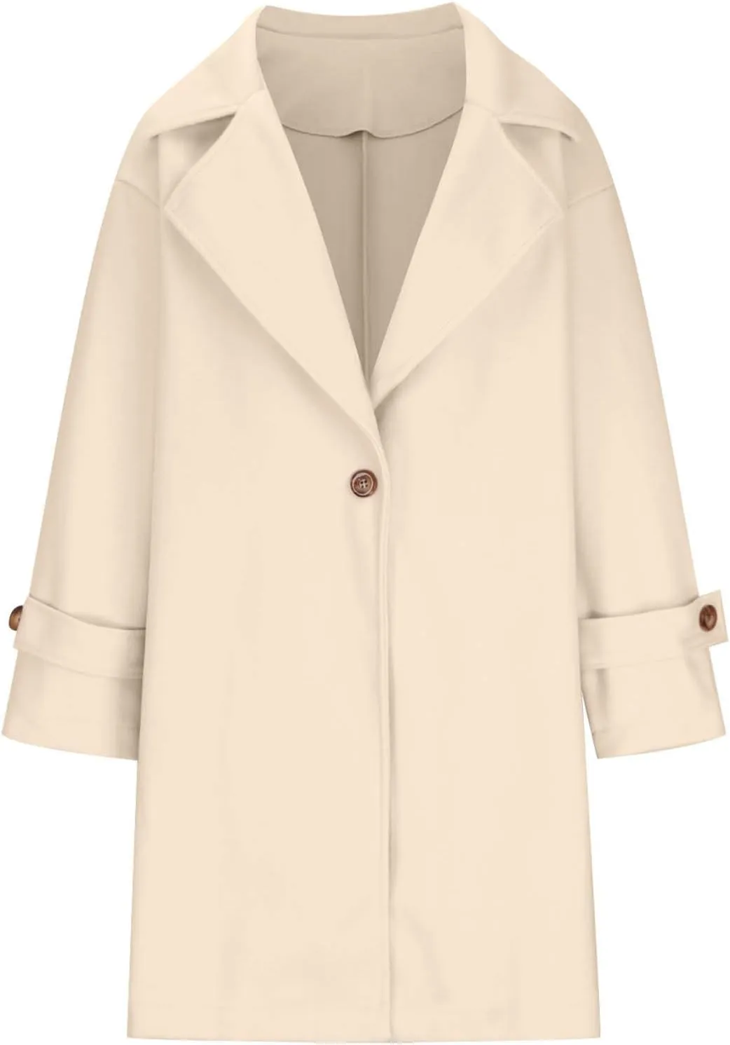 maisdgop Long Winter Coats for Women Long Sleeve Open Front Trench Coat Winter Straight Cardigan Jackets Button Outerwear