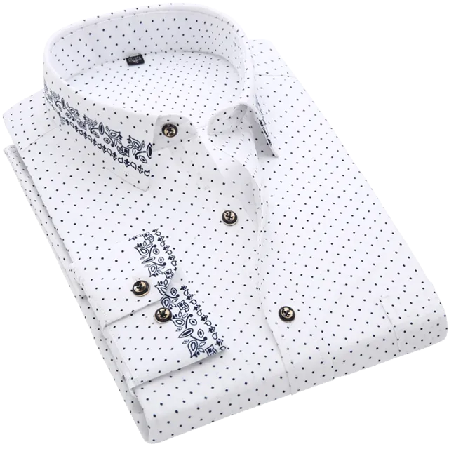 Men Shirt Long Sleeve Floral Printing Plaid Fashion Pocket Casual Shirts. 100% Polyester Soft Comfortable Men Shirt.