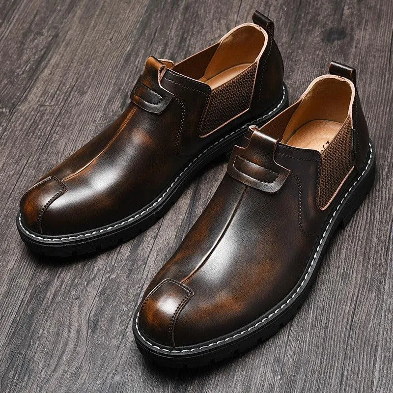 Men's Leather Shoes Outdoor Leisure British Martin Boots