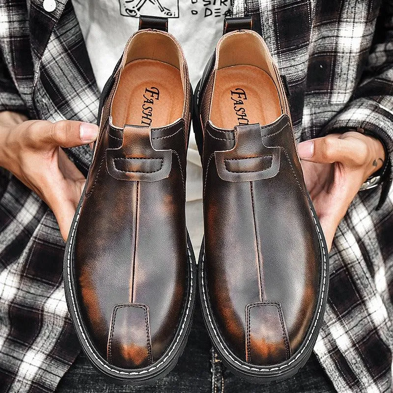 Men's Leather Shoes Outdoor Leisure British Martin Boots