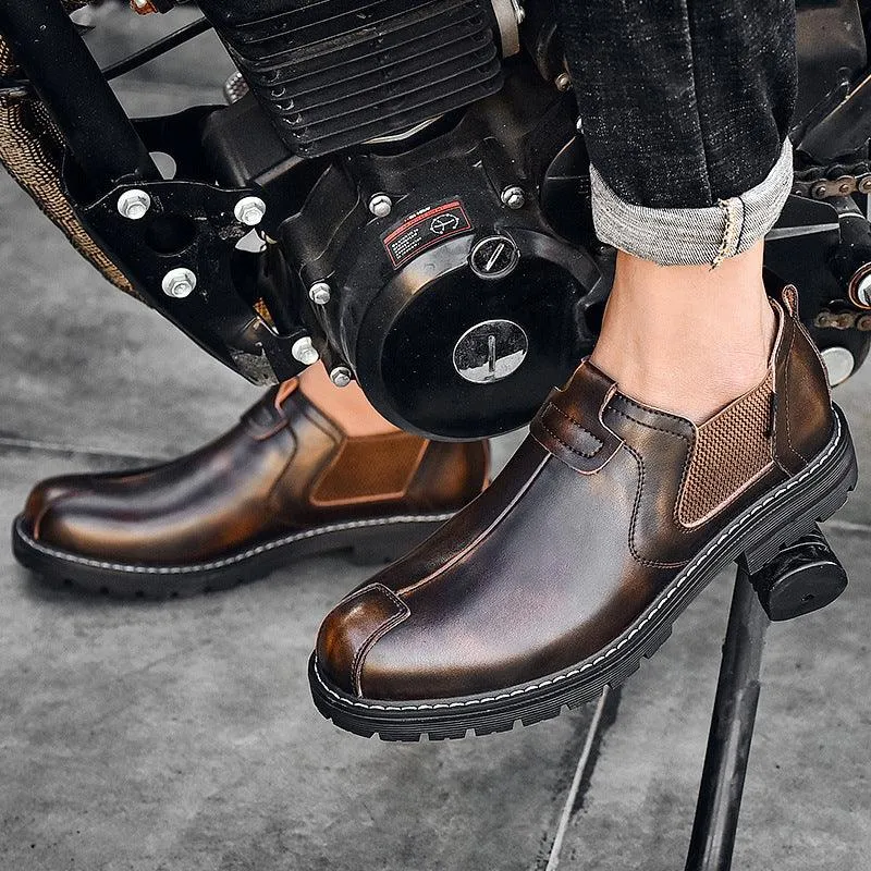 Men's Leather Shoes Outdoor Leisure British Martin Boots