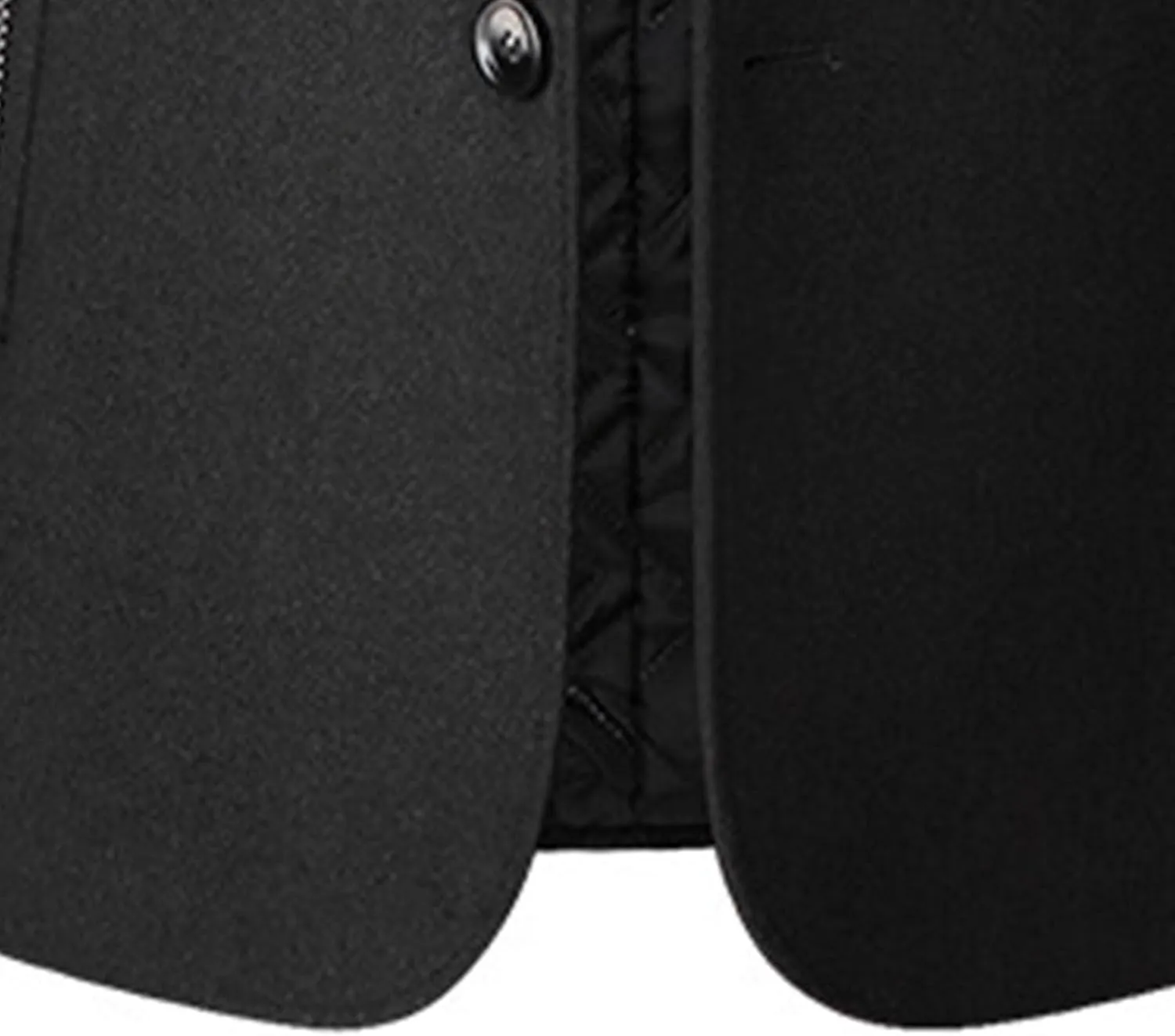 Mens Wool Blend Blazer Jacket Single Breasted Business Blazer Jacket Stand Collar Wool Blend Coat Wih Pockets