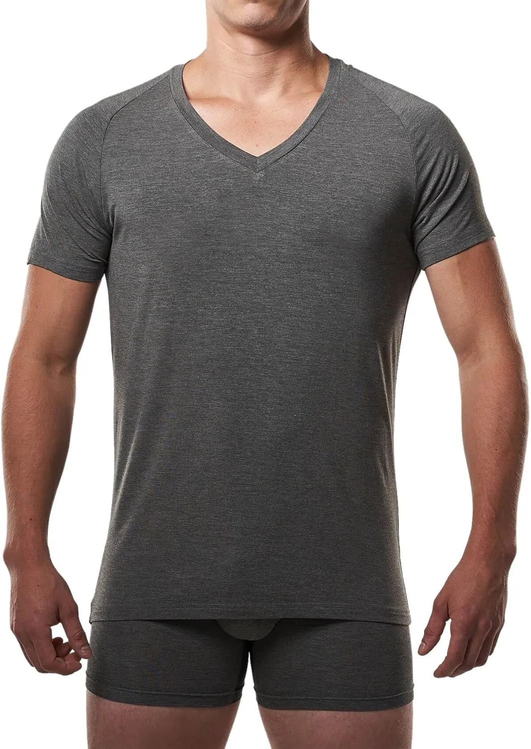 Mr. Davis Men's Bamboo Viscose Traditional Cut V Neck - Stylish Undershirts with Stretch Fabric for a 3 Pack