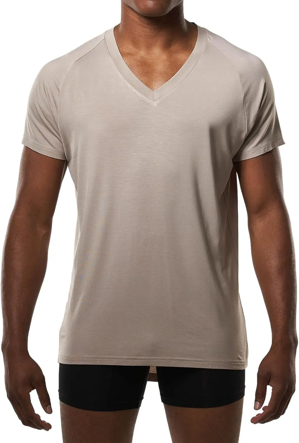 Mr. Davis Men's Bamboo Viscose Traditional Cut V Neck - Stylish Undershirts with Stretch Fabric for a 3 Pack