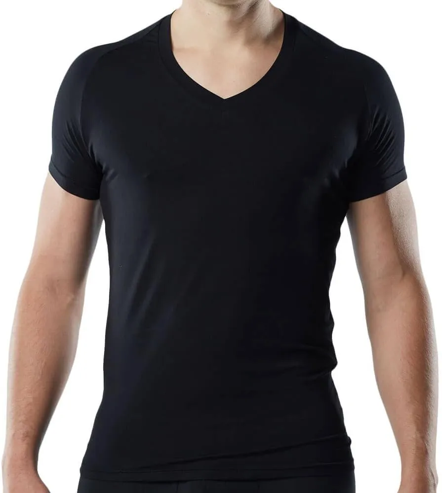 Mr. Davis Men's Bamboo Viscose Traditional Cut V Neck - Stylish Undershirts with Stretch Fabric for a 6 Pack