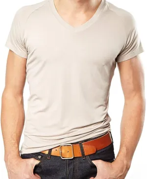 Mr. Davis Men's Bamboo Viscose Traditional Cut V Neck - Stylish Undershirts with Stretch Fabric for a 6 Pack