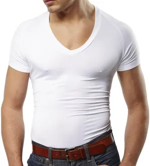 Mr. Davis Traditional Cut V Neck Undershirt in Bamboo Viscose - Stylish Undershirts with Stretch Fabric for a