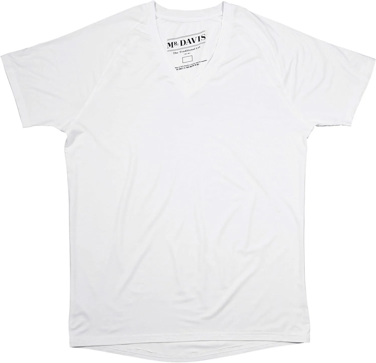 Mr. Davis Traditional Cut V Neck Undershirt in Bamboo Viscose - Stylish Undershirts with Stretch Fabric for a