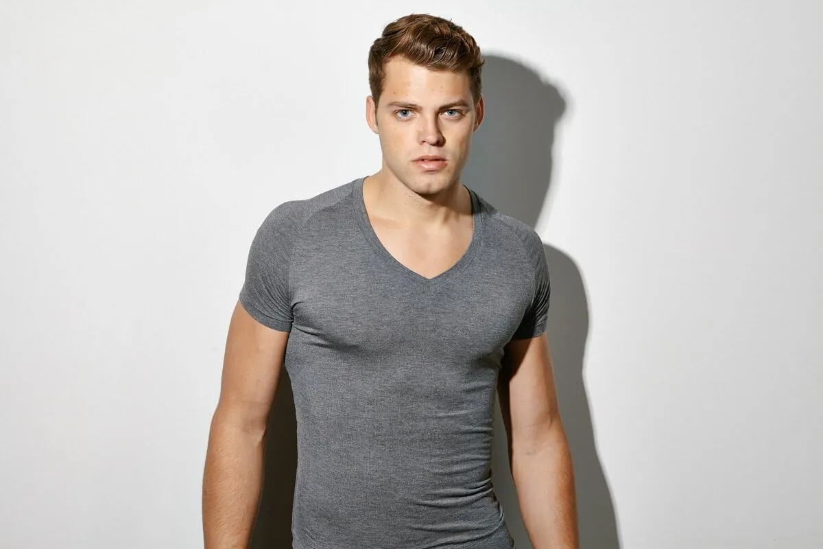 Mr. Davis Traditional Cut V Neck Undershirt in Bamboo Viscose - Stylish Undershirts with Stretch Fabric for a