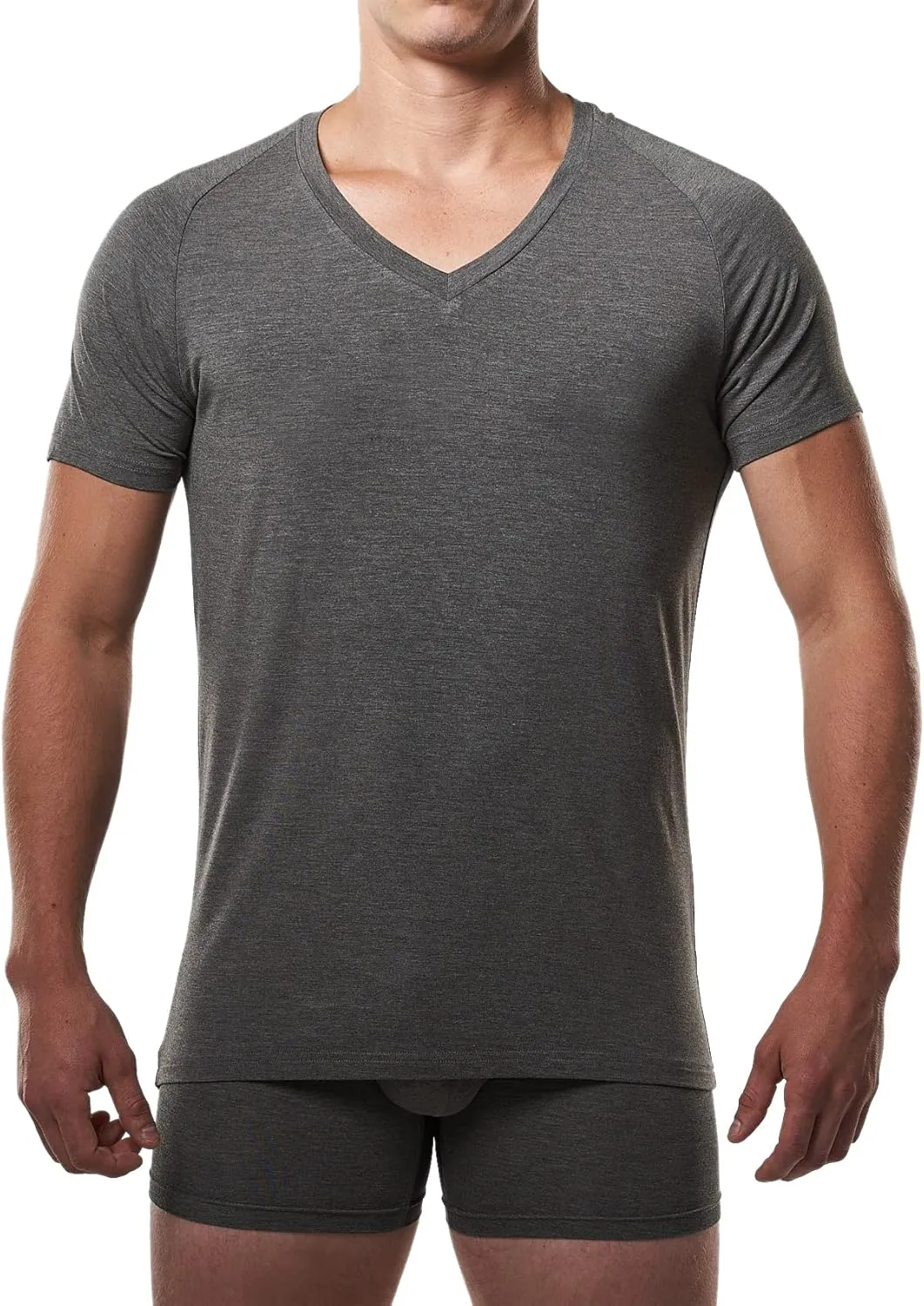 Mr. Davis Traditional Cut V Neck Undershirt in Bamboo Viscose - Stylish Undershirts with Stretch Fabric for a