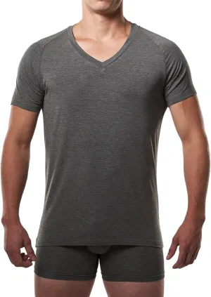 Mr. Davis Traditional Cut V Neck Undershirt in Bamboo Viscose - Stylish Undershirts with Stretch Fabric for a
