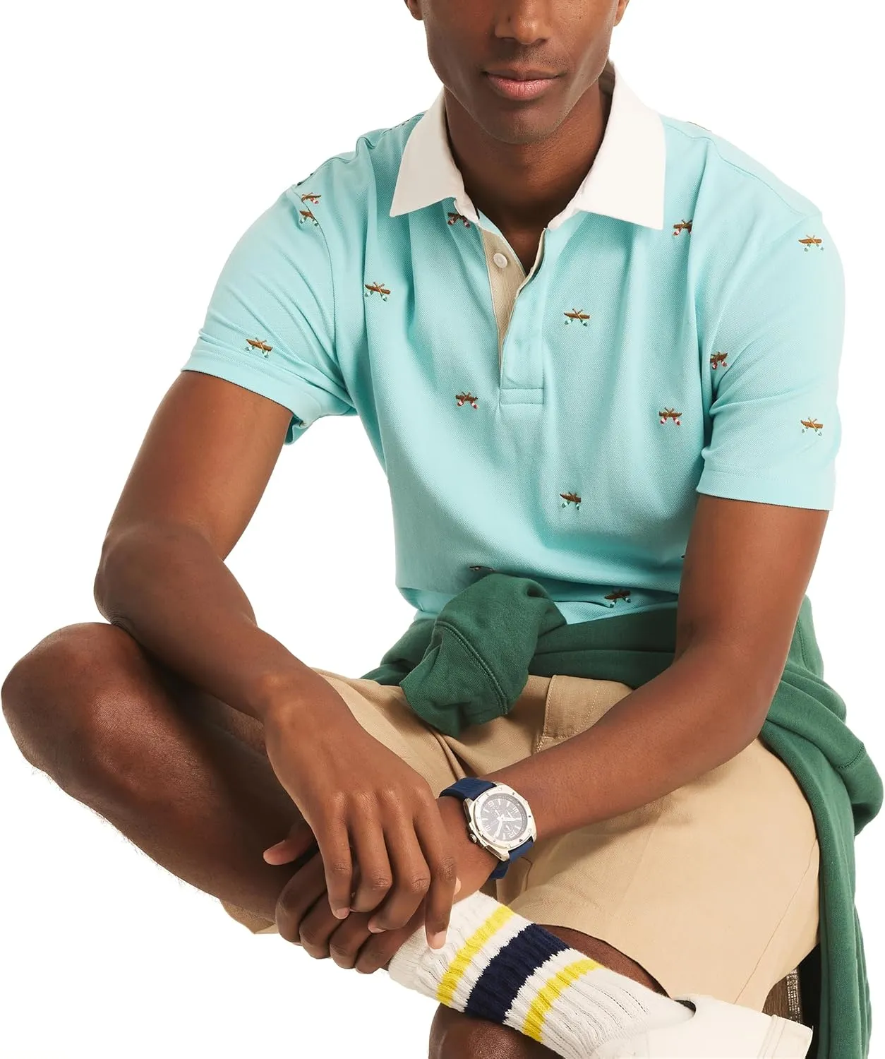 Nautica Men's Classic Fit Printed Polo