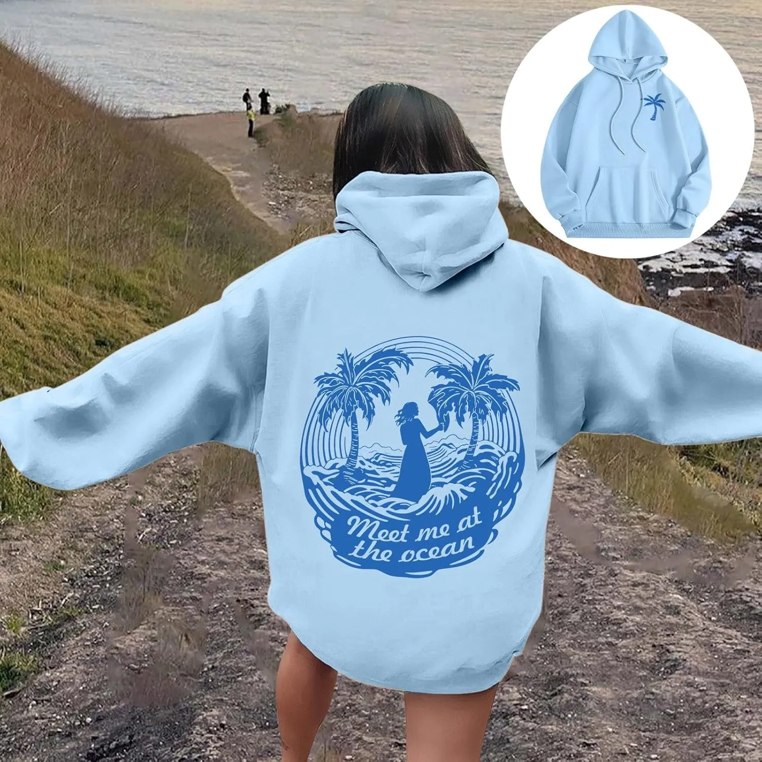 Pink Hoodie Oversized Hoodies for Women, Teen Girls Preppy Sweatshirt Long Sleeve Sweatshirts,Pink