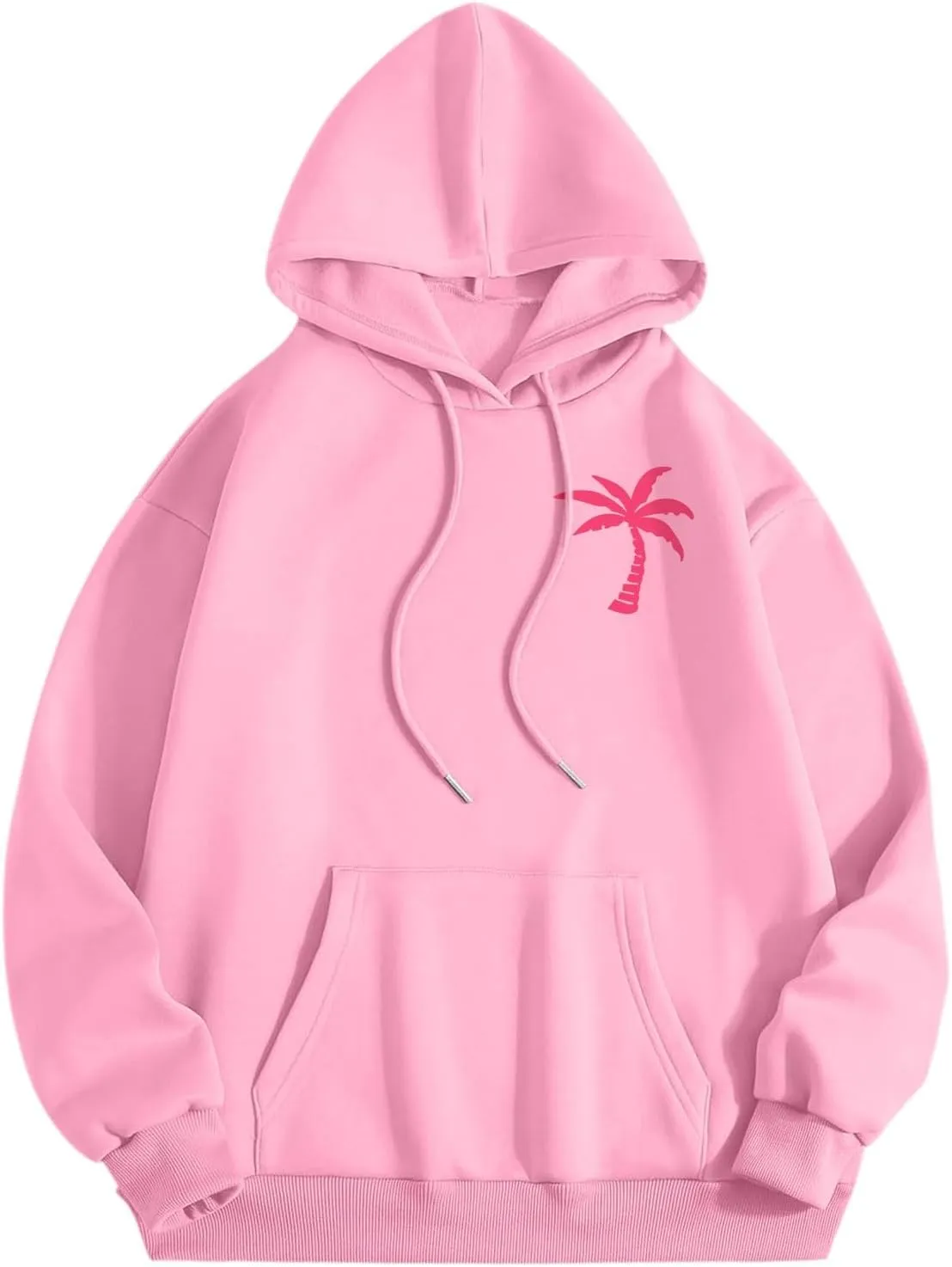 Pink Hoodie Oversized Hoodies for Women, Teen Girls Preppy Sweatshirt Long Sleeve Sweatshirts,Pink