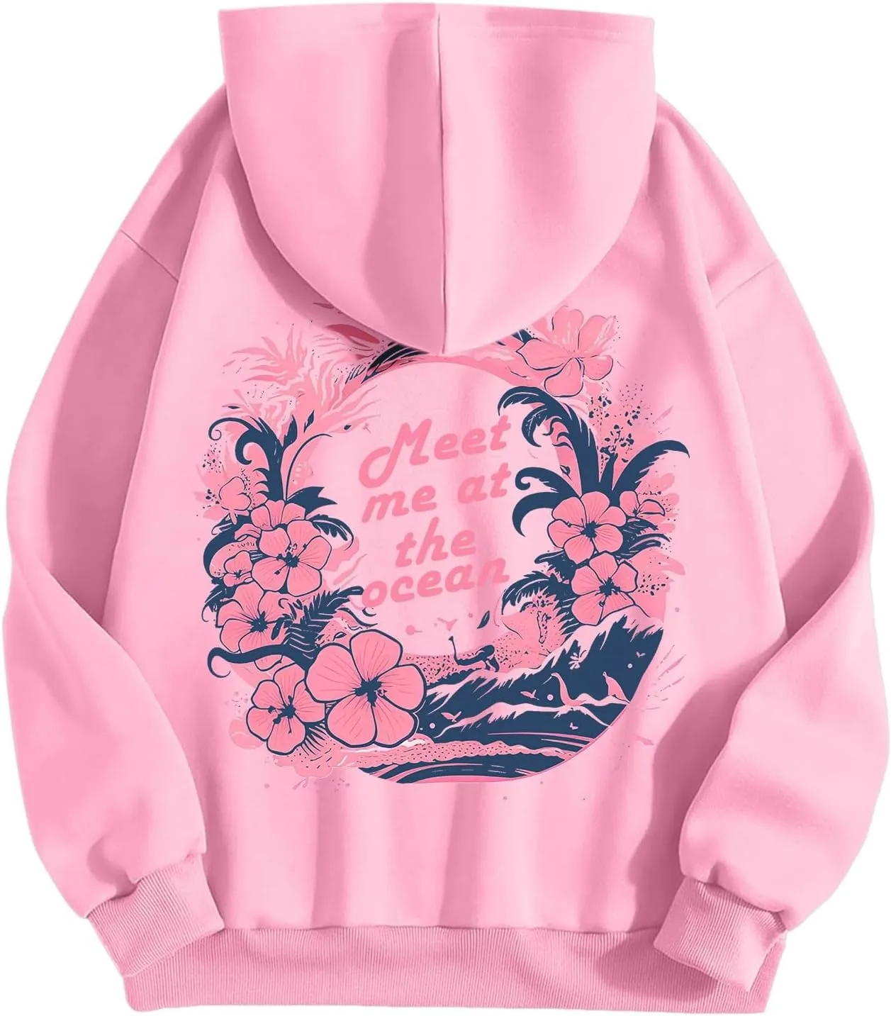 Pink Hoodie Oversized Hoodies for Women, Teen Girls Preppy Sweatshirt Long Sleeve Sweatshirts,Pink