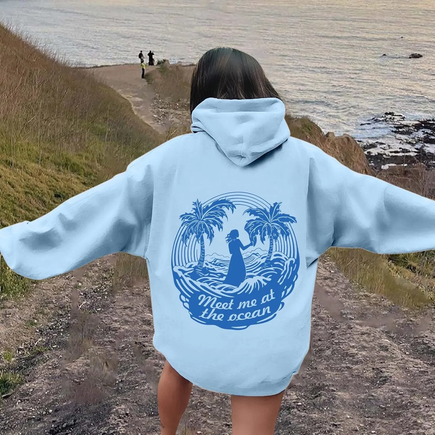 Pink Hoodie Oversized Hoodies for Women, Teen Girls Preppy Sweatshirt Long Sleeve Sweatshirts,Pink