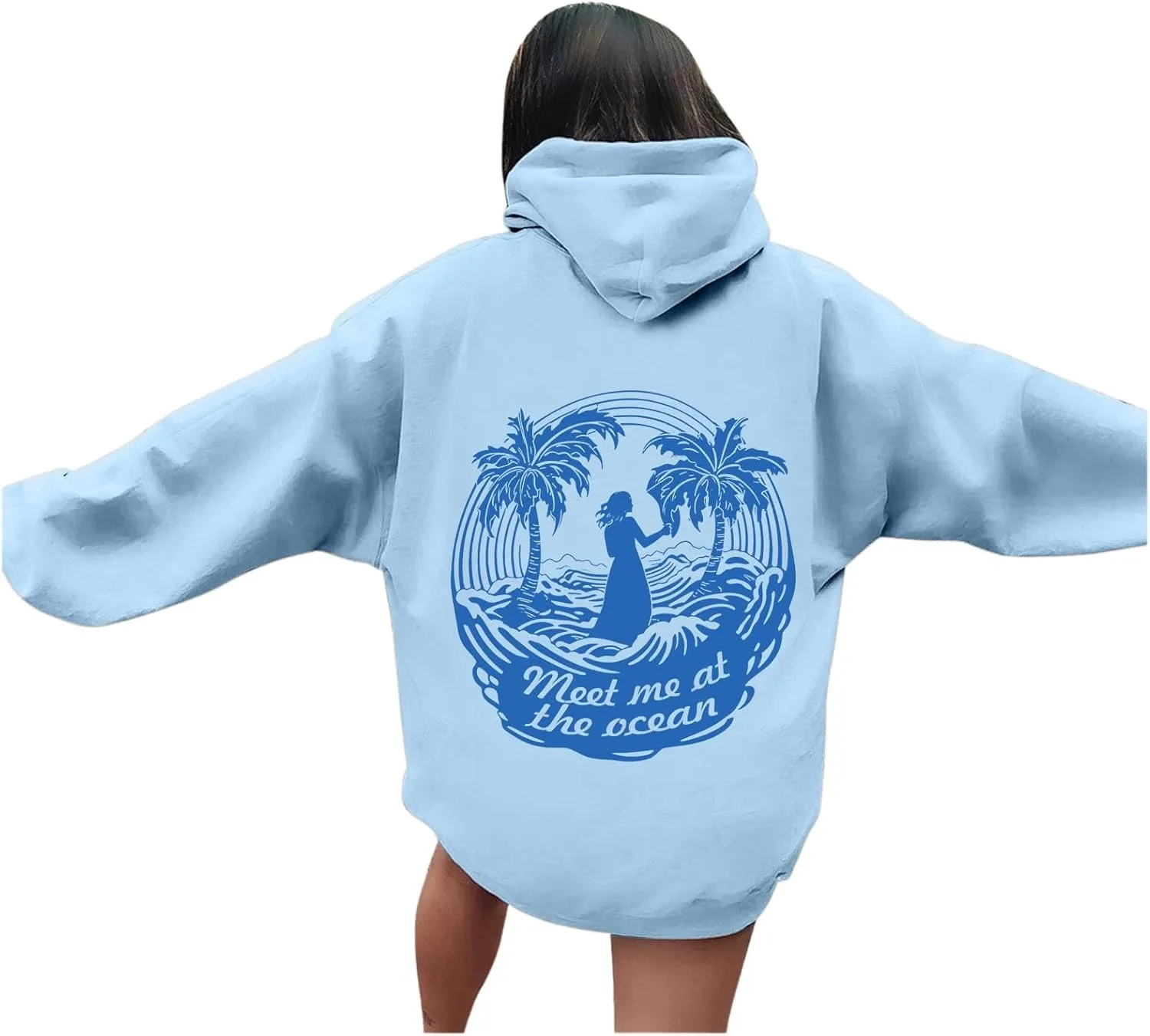 Pink Hoodie Oversized Hoodies for Women, Teen Girls Preppy Sweatshirt Long Sleeve Sweatshirts,Pink