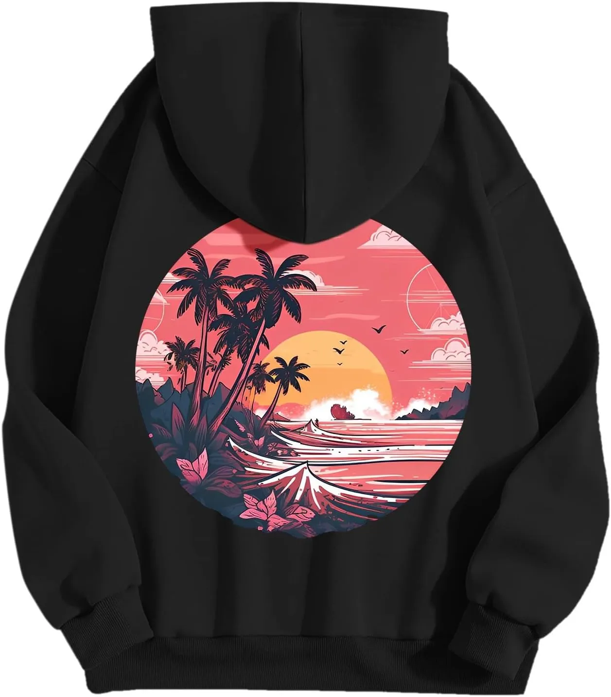 Pink Hoodie Oversized Hoodies for Women, Teen Girls Preppy Sweatshirt Long Sleeve Sweatshirts,Pink