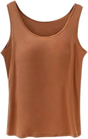 Plus Size Tank Top for Women with Shelf Bra Adjustable Wide Strap Camisole Summer Basic Udershirts 12 PC