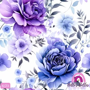 Purple and blue floral seamless