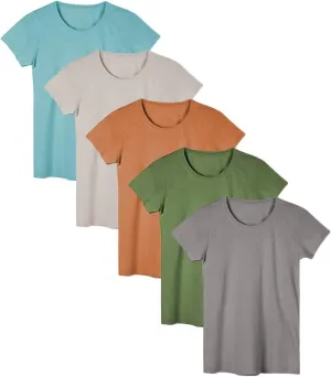 Sexy Basics Women's Cotton Stretch Color T Shirts | Casual & Active Basic Tops | Multi Packs