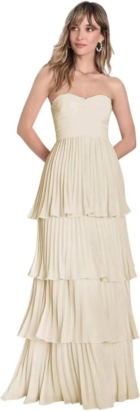 Sherri Hill Prom Dresses for Women 2024 Strapless A Line Chiffon Evening Party Gowns for Junnior Y-P1005