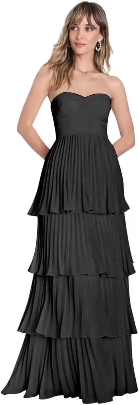 Sherri Hill Prom Dresses for Women 2024 Strapless A Line Chiffon Evening Party Gowns for Junnior Y-P1005