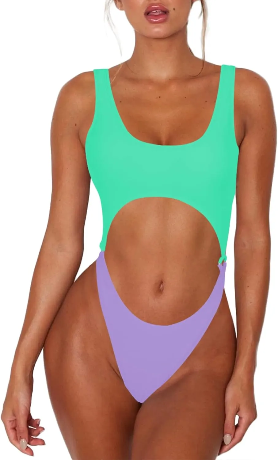 Sovoyontee Women's Sexy One Piece Swimsuits Cheeky Thong Bikini Bathing Suit