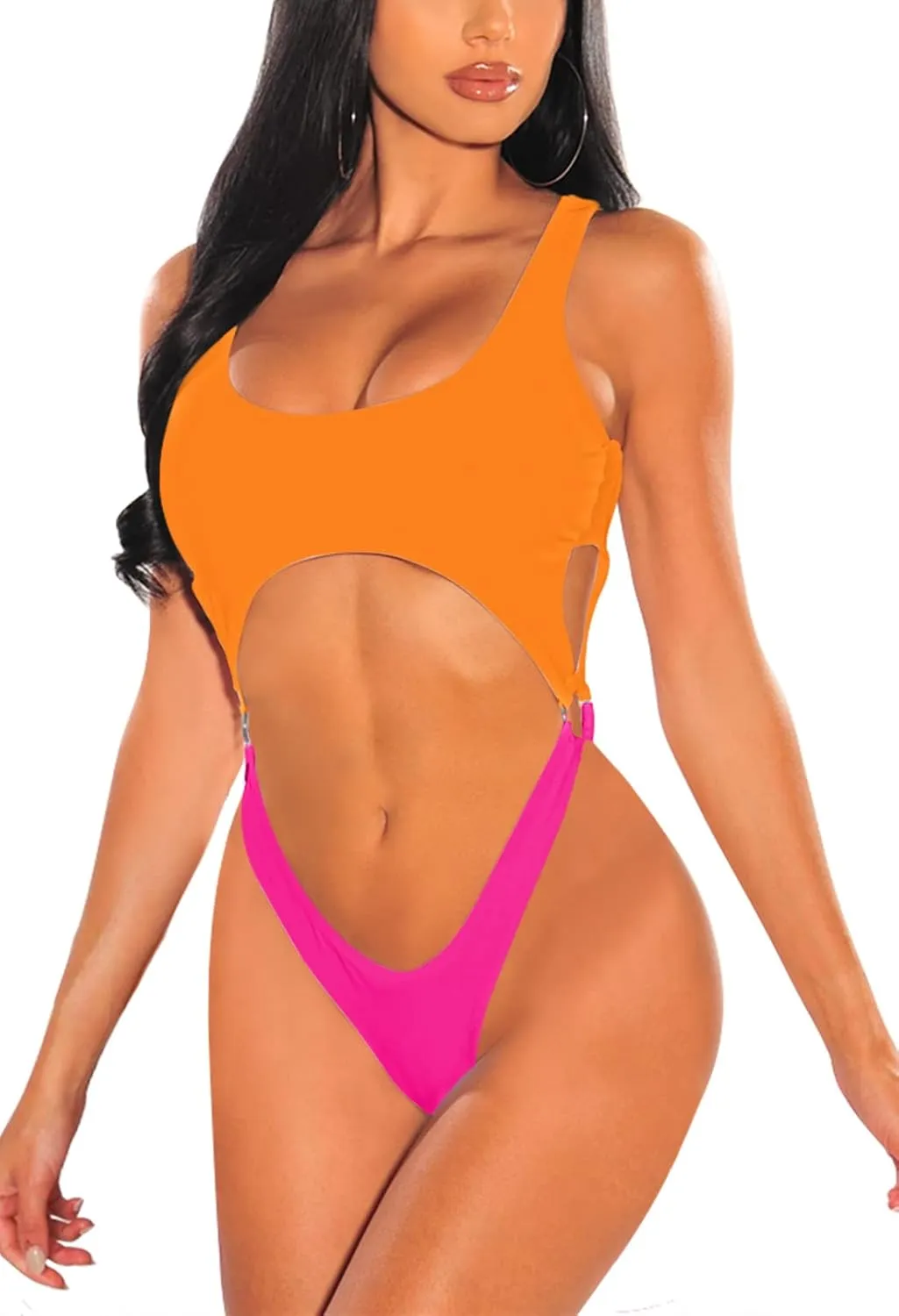 Sovoyontee Women's Sexy One Piece Swimsuits Cheeky Thong Bikini Bathing Suit