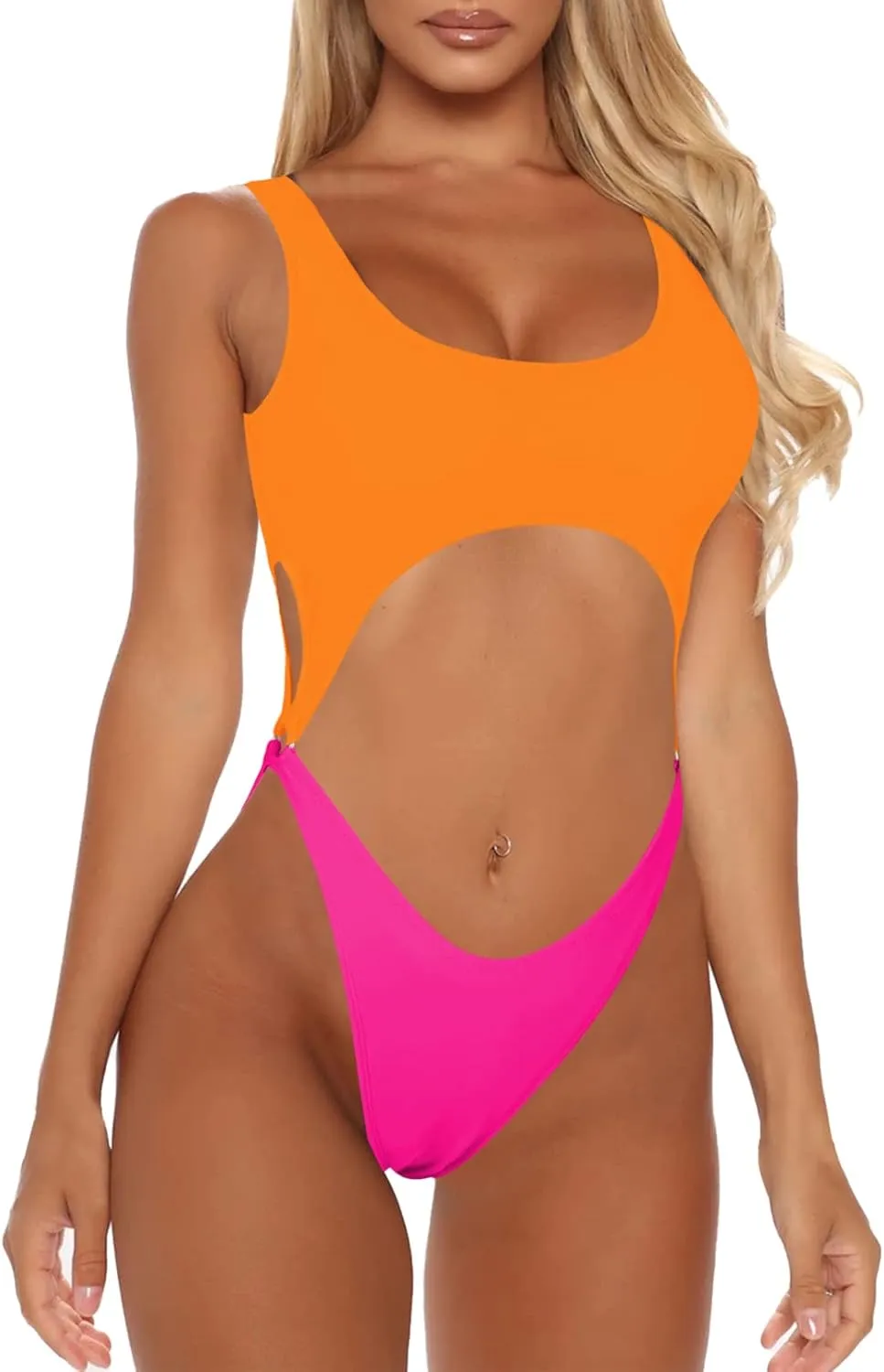 Sovoyontee Women's Sexy One Piece Swimsuits Cheeky Thong Bikini Bathing Suit