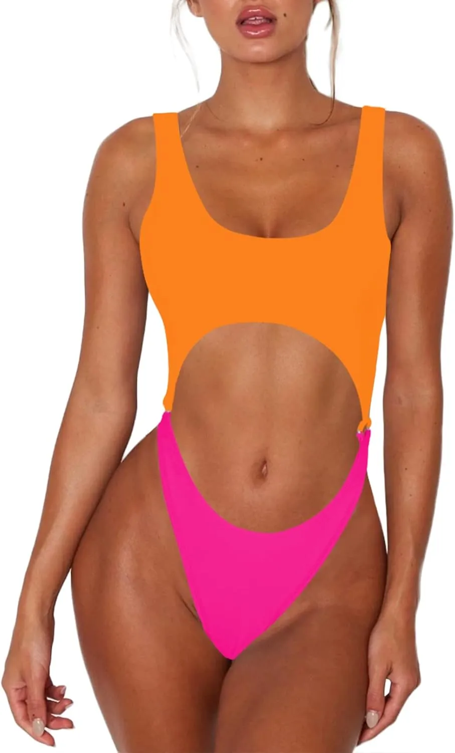 Sovoyontee Women's Sexy One Piece Swimsuits Cheeky Thong Bikini Bathing Suit
