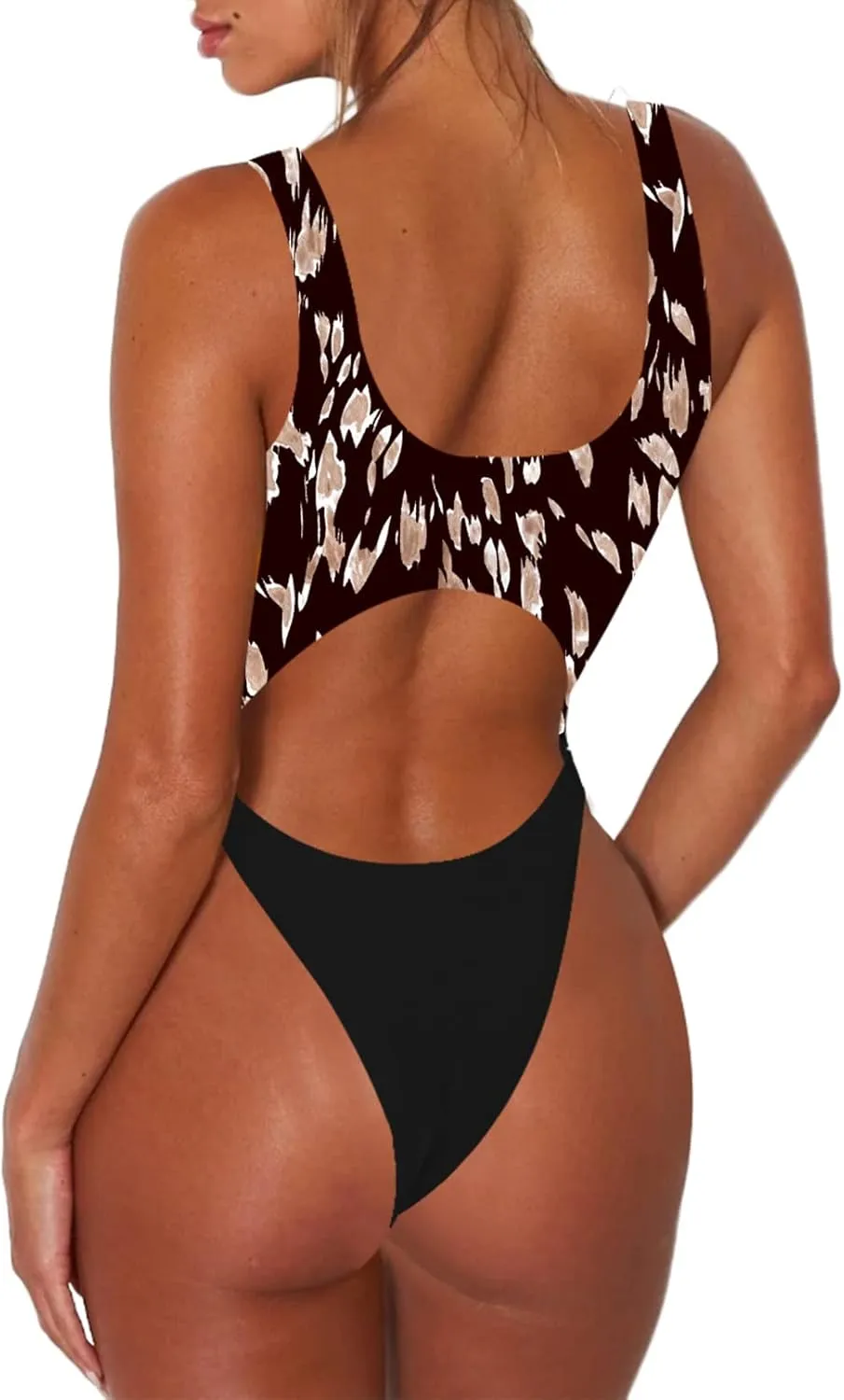 Sovoyontee Women's Sexy One Piece Swimsuits Cheeky Thong Bikini Bathing Suit