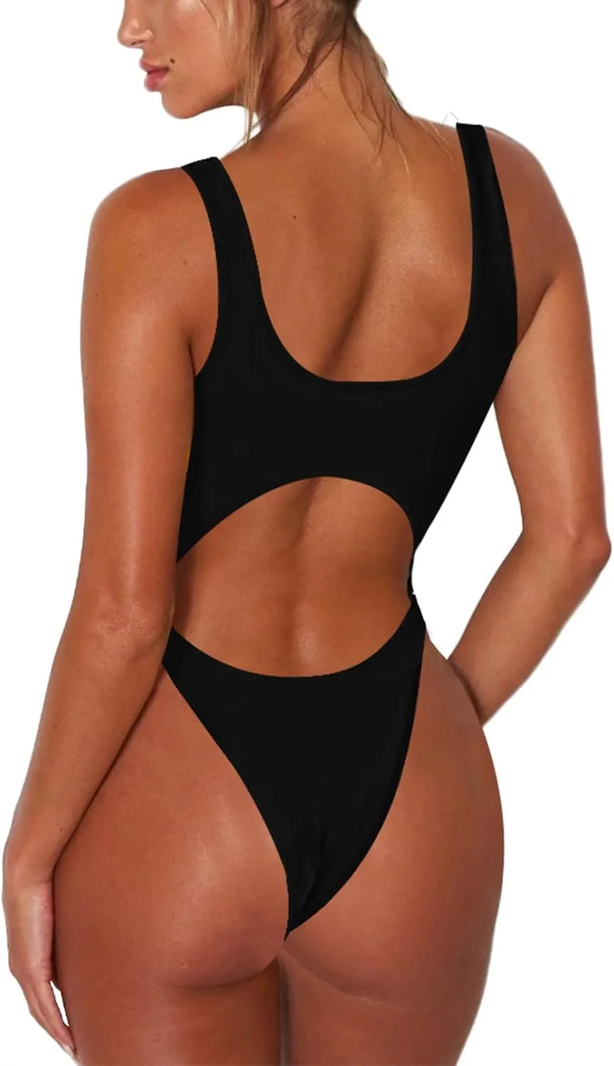 Sovoyontee Women's Sexy One Piece Swimsuits Cheeky Thong Bikini Bathing Suit