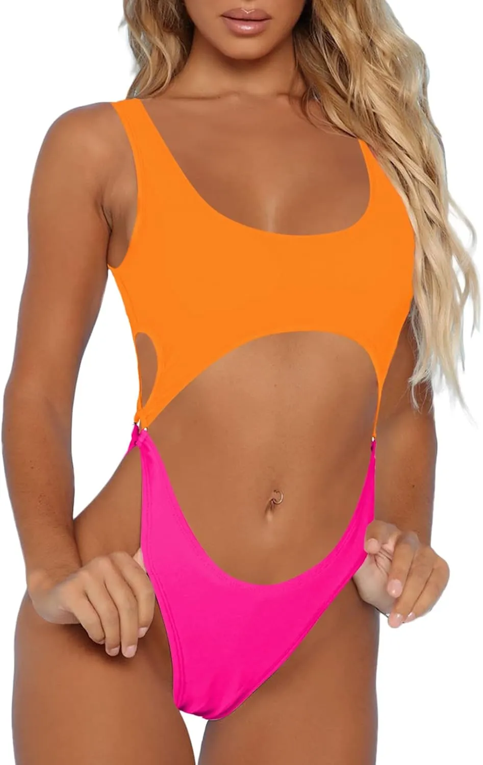 Sovoyontee Women's Sexy One Piece Swimsuits Cheeky Thong Bikini Bathing Suit