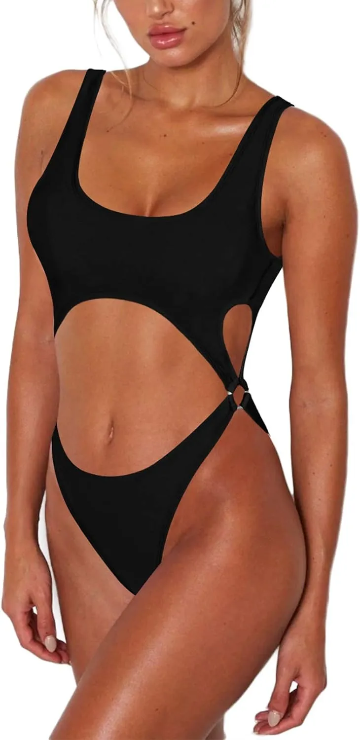 Sovoyontee Women's Sexy One Piece Swimsuits Cheeky Thong Bikini Bathing Suit