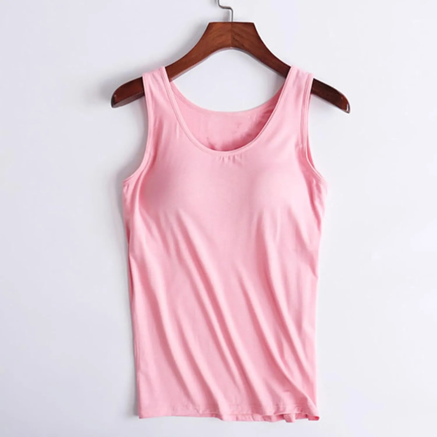 Tank Top with Built in Bra for Women Plus Size Summer Basic Loose Workout Camisole Tops Sleeveless Undershirts