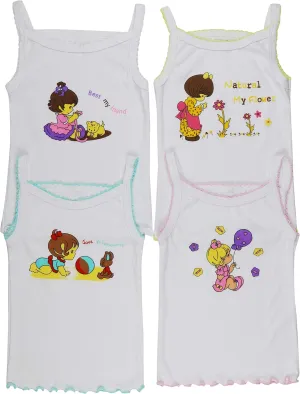 ToBeInStyle Girl's 4 Pack Ruffle Hem Spaghetti Strap Tank Tops