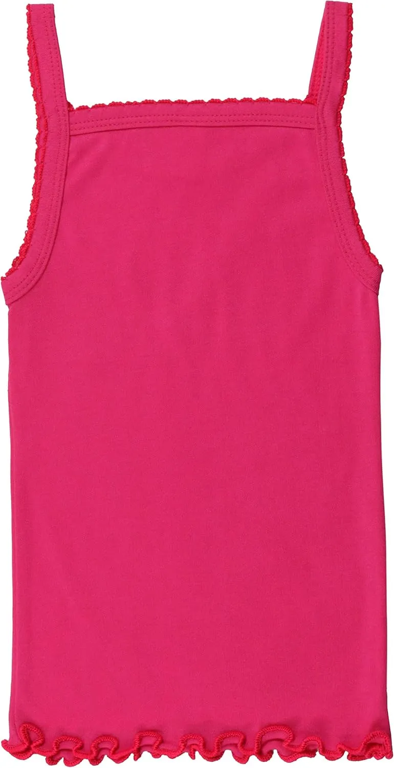 ToBeInStyle Girl's 4 Pack Ruffle Hem Spaghetti Strap Tank Tops