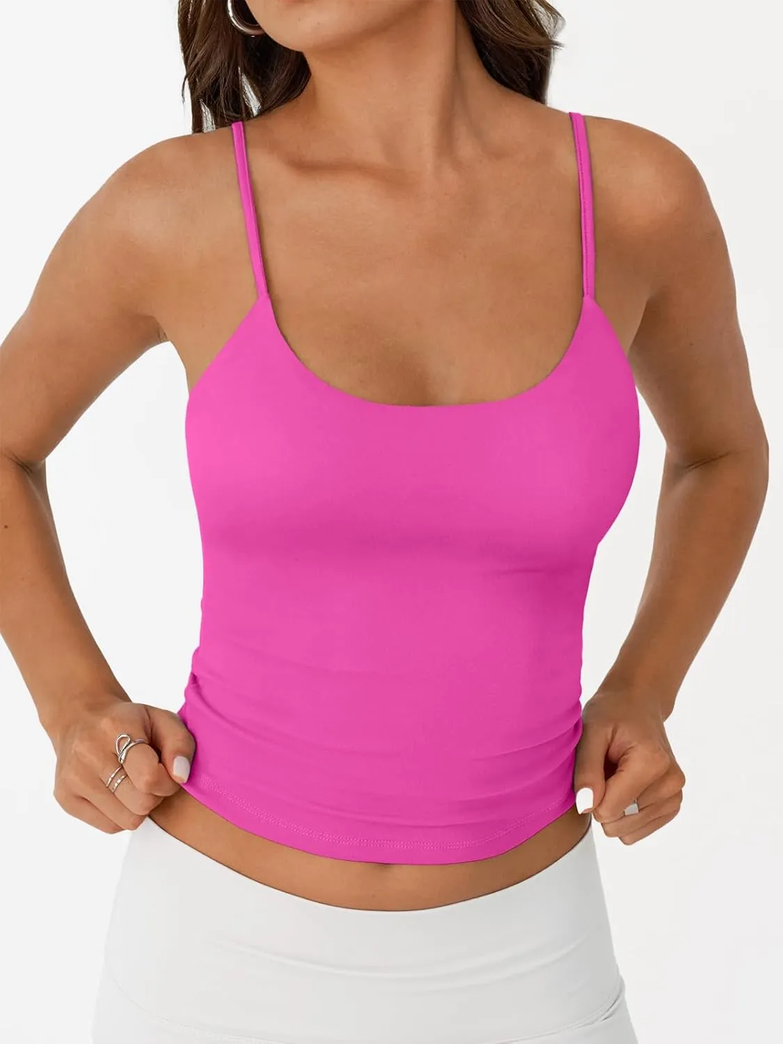Trendy Queen Womens Summer Tank Tops Double Lined Going Out Teen Girls Y2k Sleeveless Backless 2025 Workout Cami Adjustable
